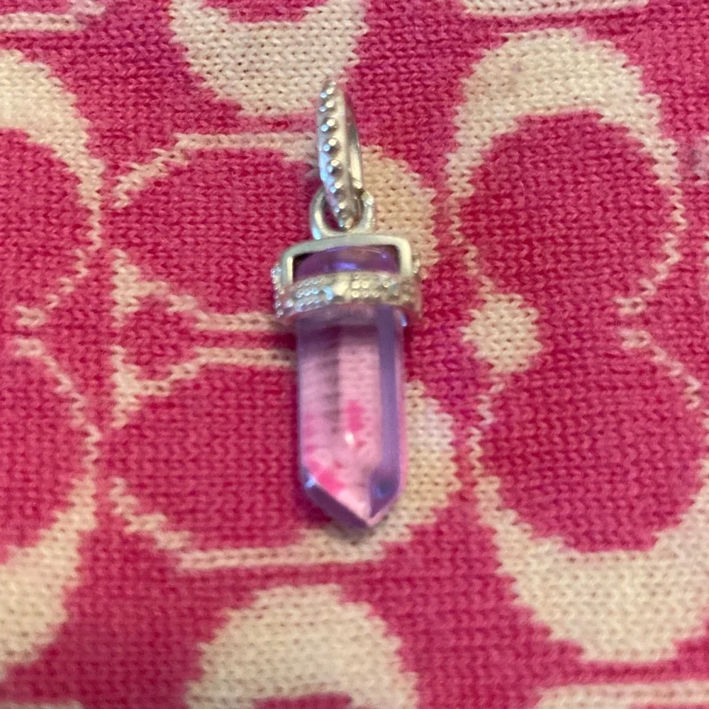 Amethyst Crystal sterling silver Pendant, 1” long💜💜 - Picture 1 of 3